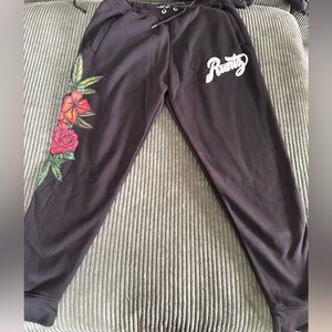 Black Floral Men's Joggers